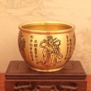黄铜五路财神聚宝缸招财进宝聚财米缸装饰礼品摆件开运纳福摆件 - Image 2
