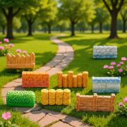 Customizable Decorative Resin Ornament Micro Landscape Garden Design Fence Dollhouse Decoration DIY Craft Small Accessory