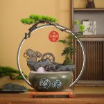 Lucky Flowing Water Fountain Ornament for Home Office Decoration Circular Water Feature Ideal Housewarming Gift