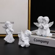 Nordic Cute Angel Couple Decorative Ornaments Customizable Resin Artwork for Living Room Entrance TV Cabinet Bar Home Decor - Image 2