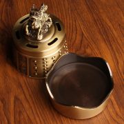Brass incense burner - antique bell design, creative living room/study aromatherapy burner, metal copper craft, copper ornament, auspicious bell incense burner - Image 3