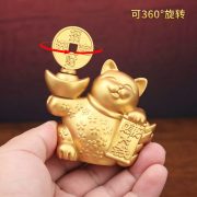 源头工厂赚大钱招财猫转转招财进宝铜钱猫手把件解压摆件一件批发 - Image 2
