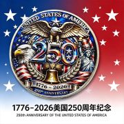 USA 250th Anniversary Custom Metal Medal Badge Gold-Plated Engraved Colorful Craft Collection Commemorative Gift Decorative Figurine - Image 2