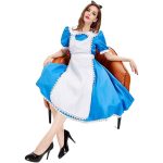 Alice In Wonderland Tea Party Theme Adult Stage Performance Costume Blue Dress For Cultural Art Festival Performances