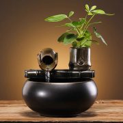 Minimalist Small Size Ceramic Water Fountain Decoration Chinese Zen Style Office Desk Study Room Tea Table Decorative Item - Image 3