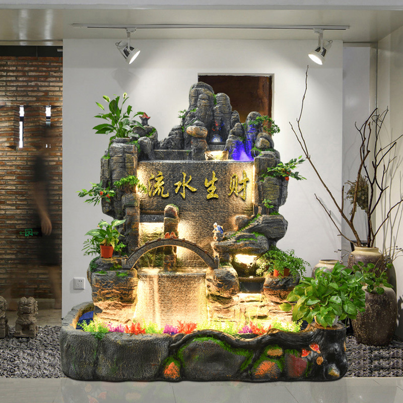 O1CN01rKlzRw1gZUkCuMjRO_2664154156-0-cib.jpg Lucky Prosperous Mountain Stream Ornament Waterfall Landscape for Balcony Courtyard Living Room Fish Pond Windmill View - Image 1