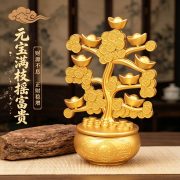 Alloy Fortune Tree Rotating Money Pot Wealth Attraction Office Living Room Decor Custom Metal Medal Badge Gift Lucky Charm - Image 3