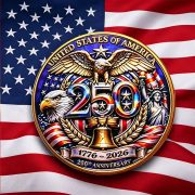 USA 250th Anniversary Custom Metal Medal Badge Gold-Plated Engraved Colorful Craft Collection Commemorative Gift Decorative Figurine