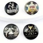 USA 250th Anniversary Custom Metal Medal Badge Embossed Commemorative Coin Chest Pin Gift 2026 Independence Day Theme