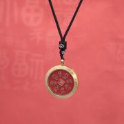 黄铜山鬼花钱吊坠钛钢壳雷公八卦朱砂铜钱嘎乌盒吊坠项链批发 - Image 4