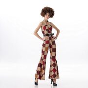 Adult Stage Performance Costume Retro 80s Denim Plaid Suit for Bar Singers and Hip Hop Performers with Dance Lead Design - Image 5