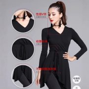 Adult Latin Dance Dress Asymmetric Top Long Sleeve Stage Performance Costume Women's Non-standard Uniform for Adults - Image 3