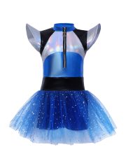 Adult AI Space Alien Cosplay Costume for Halloween Party Stage Performance Shiny Space Skirt for Children - Image 5