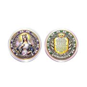Queen of Heaven Commemorative Coin Custom Metal Medal Badge Maria Blessing 2D Color Printed Craftwork Souvenir Collection - Image 5