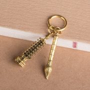 Custom Metal Medal Badge Car Keys Pendant L幸文昌塔文昌笔金榜题名活动算盘男女书包吊坠 Handmade Artifacts - Image 3