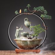 Creative Ceramic Flowing Water Fountain Ornament for Living Room Shop Desktop Office Moving Opening Gifts - Image 4