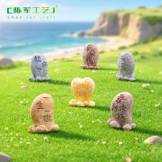 爱情石头 苔藓微景观造景Diy树脂工艺品 写字小石头 情侣礼品摆件 - Image 3