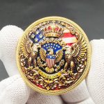 1776-2026独立250周年彩绘镀仿金硬币收藏把玩美国自由女神纪念章
