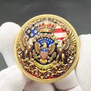 1776-2026独立250周年彩绘镀仿金硬币收藏把玩美国自由女神纪念章