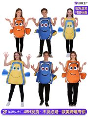 Adult Nemo Halloween Costume Sponge Composite Suit for Stage Performance Clown Fish Cosplay Wear for Adults Under the Sea Rally