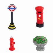 Customizable Decorative Resin Ornament Road Sign Lamp Post Mailbox Fire Hydrant Trash Can Flower Bed Road Cone Street Scene Craft Gift - Image 5