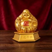 【日进斗金・笑佛纳福】实心鎏金弥勒佛摆件 财源滚滚 生意兴隆