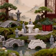 微景观创意园艺造景木桥亭子古风装饰树脂diy工艺品小摆件配件 - Image 4