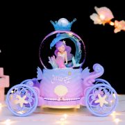 Princess Mermaid Castle Music Box with Rotating Carousel Customizable Decorative Ornament Resin Craft Gift for Girls Birthday - Image 3