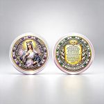 Queen of Heaven Commemorative Coin Custom Metal Medal Badge Maria Blessing 2D Color Printed Craftwork Souvenir Collection