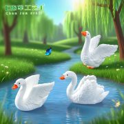 Customizable Decorative Swan Figurine Artificial Mountain Landscape Accessory for Eco-Pot Bonsai Custom Resin Craft - Image 3