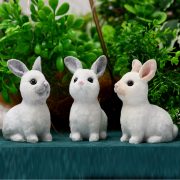 Customizable Decorative Rabbit Ornament Resin Craft Easter Plush Toy Gift Soft Velvet Material Cross-Border New Arrival - Image 2