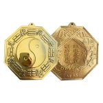 Custom Metal Medal Badge Yellow Bronze Tai Chi Mirror Concave Convex Yin Yang Fish Copper Mirror Wholesale Home Decor
