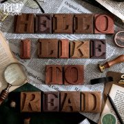 Mieden Cherry Wood Stamp Ornament American Vintage Style Retro Letter Series Rubber DIY Handmade Album Decorations