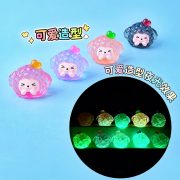 创意爆款爱心细闪夜光团子树脂萌粒盲袋桌面车载立体摆件一件批发 - Image 3