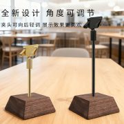 Walnut Wood Desktop Label Clip Vintage Style Card Holder Stand for Price Display Food Item Showcase Craft Decoration - Image 3