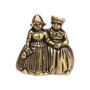 Retro Brass Double Dutch Couple Tabletop Decoration Handheld Collectible Small Copperware Custom Metal Medal Badge - Image 5