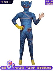 Bob's Game Time Adult Stage Performance Costume Blue Spotted Jumpsuit Halloween Horror Party Performance Suit