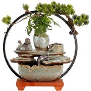 Creative Ceramic Flowing Water Fountain Ornament for Living Room Office Desktop Ideal Housewarming Business Opening Gift - Image 5