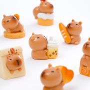 Adorable DIY Customizable Capybara Porcupine Cake Milk Tea Themed Decorative Resin Ornament for Desktop Decoration - Image 2