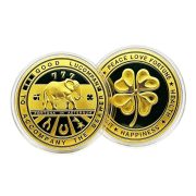Russian Lucky Four-leaf Clover Commemorative Coin Custom Metal Medal Badge with 3D Relief UV Color Printing Elephant Design - Image 5