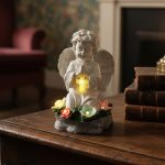 Customizable Decorative Resin Angel Ornament Solar Powered Garden Landscape Lighting Villa Lawn Decor Cross-Border New Arrival