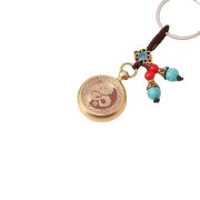 Handmade Metal Zodiac Keychain Retro Bronze Key Holder Lucky Charm Car Pendant Custom Metal Medal Badge - Image 5