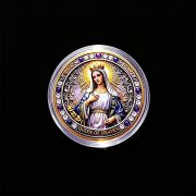 Queen of Heaven Commemorative Coin Custom Metal Medal Badge Maria Blessing 2D Color Printed Craftwork Souvenir Collection - Image 2