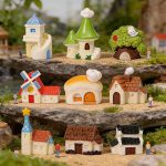 Customizable Miniature Creative Cartoon Castle House Resin Craft DIY Decoration Bonsai Landscape Garden Ornament with Moss