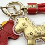 Metallic Keychain Gift Box With Golden Horse Pendant Mobile Phone Chain Ornament For Horse Year Custom Metal Medal Badge - Image 4