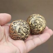 Bronze Dragon And Phoenix Handball Wenhua Health Ball Walnut Model Small Handball Handle Piece Bronze Trinket Custom Metal Medal Badge - Image 3
