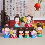 Customizable Resin Decorative Ornament Tang Dynasty Lady Figurine Vintage Desktop Decoration Ancient Chinese Style Tourist Hot Sale