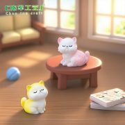 Adorable Kitty Cat Doll with Cute Butterfly Bow Customizable Decorative Ornament for DIY Dollhouse Desktop Decoration Resin Craft - Image 4