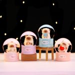 Customizable Cartoon Cat Desktop Decoration Mini Crystal Fans Collectible Figurine Home Decor Resin Craft Toy Wholesale