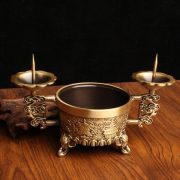 Bronze Incense Holder Buddha Hall Candle Home Living Room Artifacts Antique Chinese Elephant Candlestick Metal Copperware - Image 2